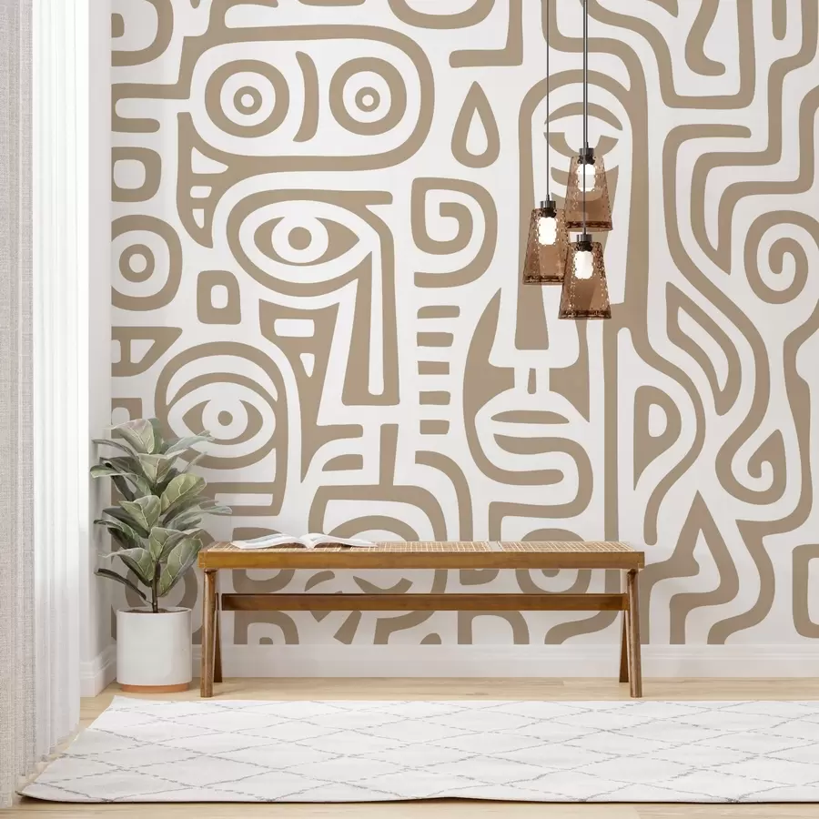 Valokuvatapetti Tyylitellyt kasvojen yksityiskohdat w04186v2