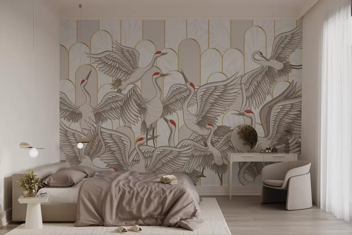 Valokuvatapetti Linnut & vintage kaaret w04193