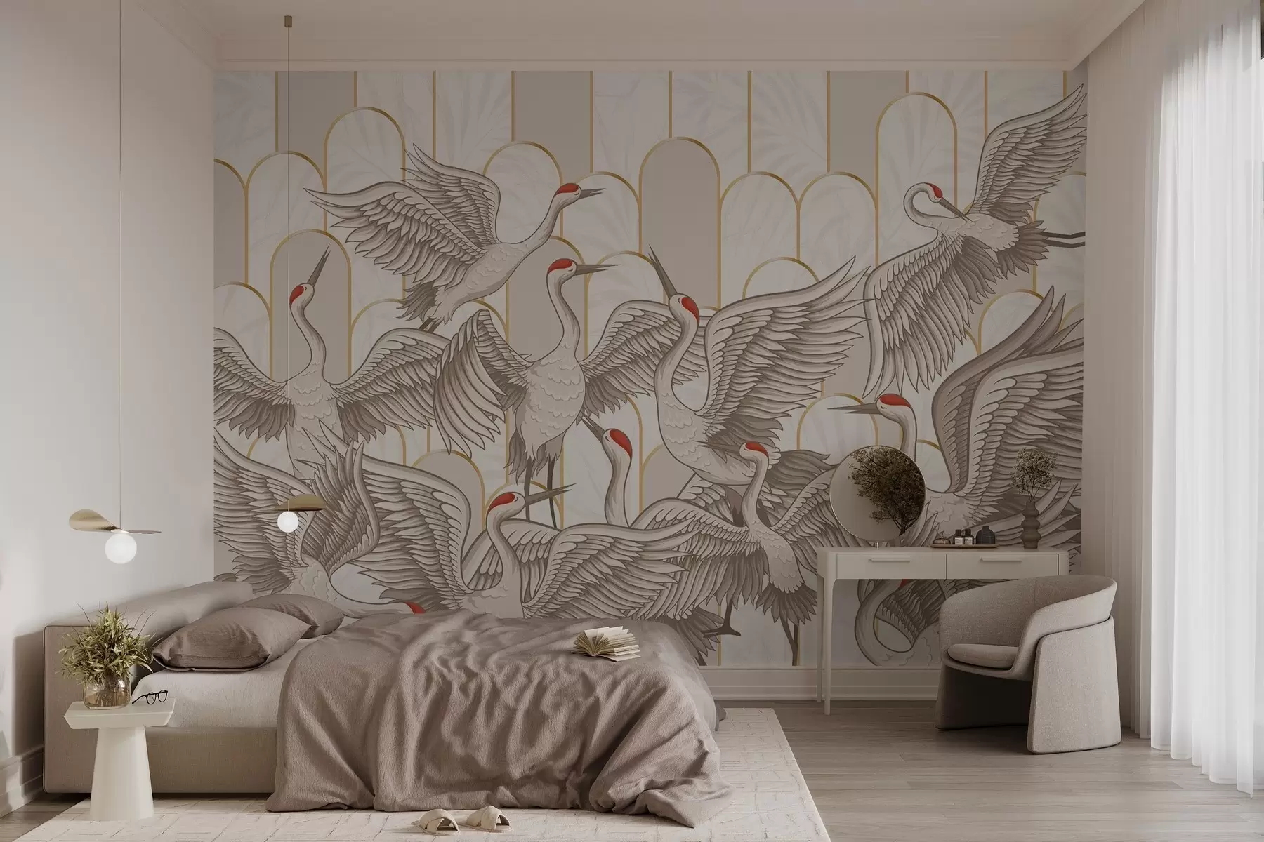 Valokuvatapetti Linnut & vintage kaaret w04193