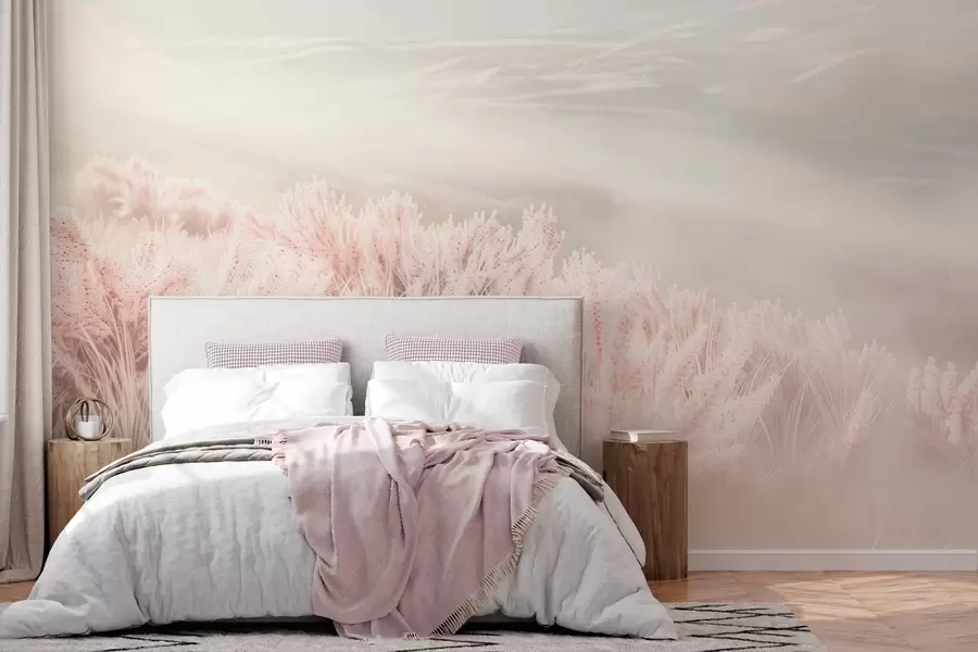 Valokuvatapetti  pelto, jossa on pörröistä ruohoa w04211