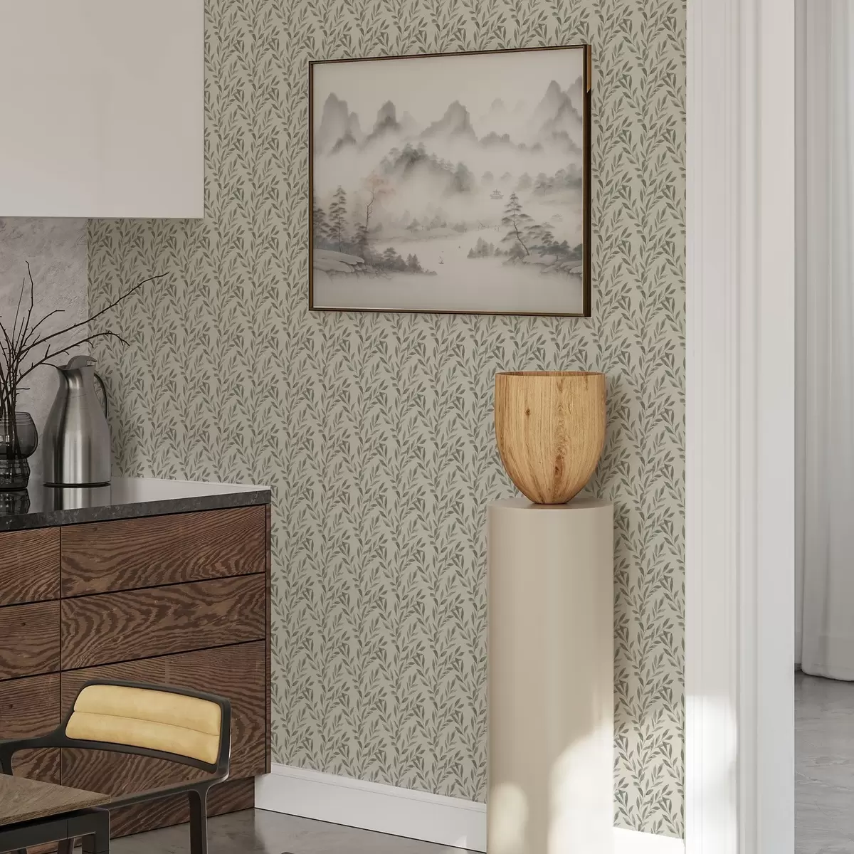 Taustakuva Siistit oliivin oksat vaalealla taustalla a00243