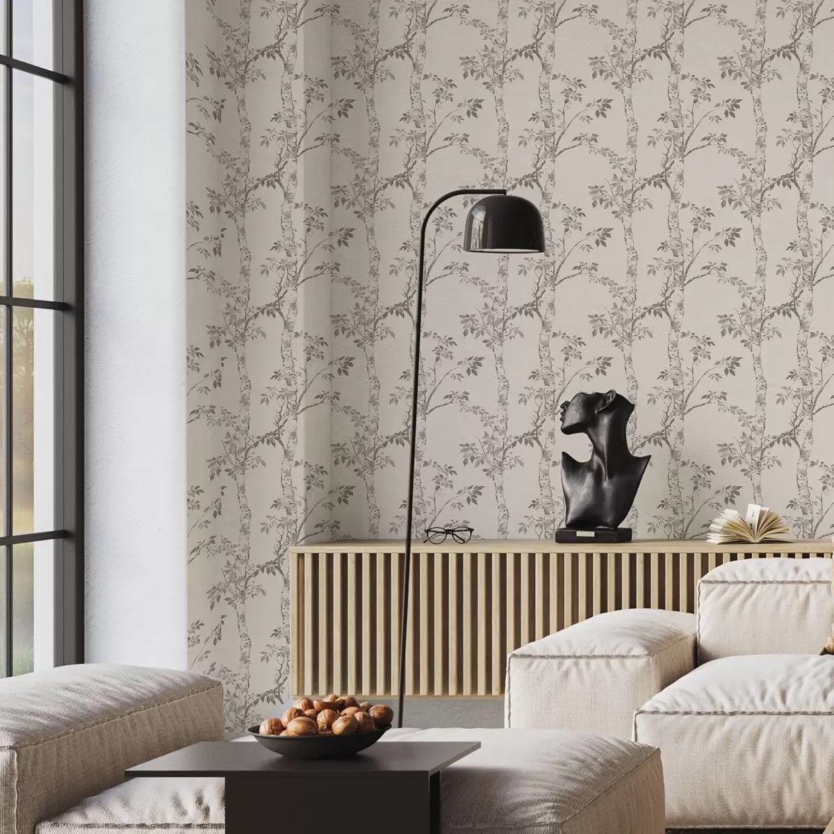 Taustakuva Koivun oksat ja lehdet vaalealla taustalla a00257