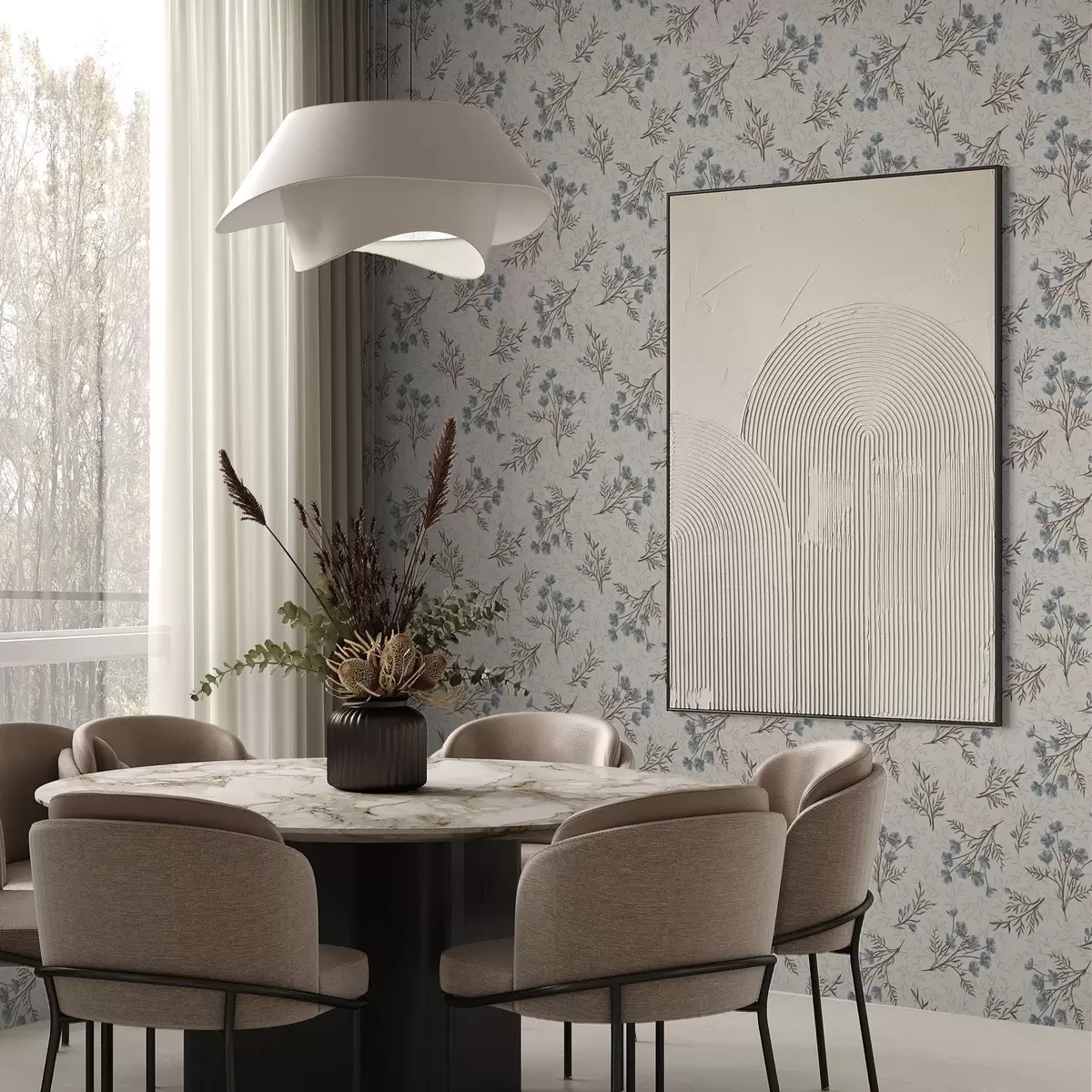 Taustakuva Pienet siniset kukat ruskeilla oksilla a00265