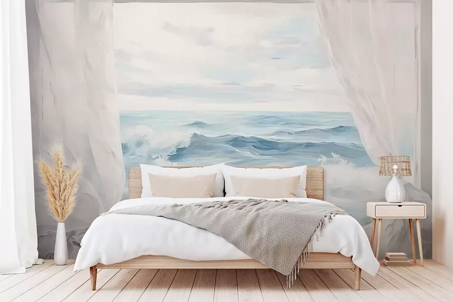 Valokuvatapetti Näkymä ikkunasta merelle w04230