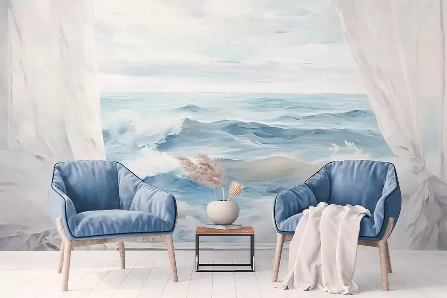 Valokuvatapetti Näkymä ikkunasta merelle w04230