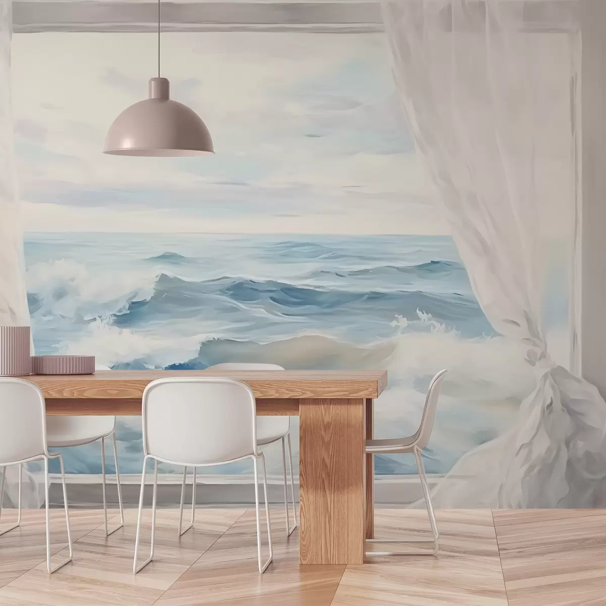 Valokuvatapetti Näkymä ikkunasta merelle w04230