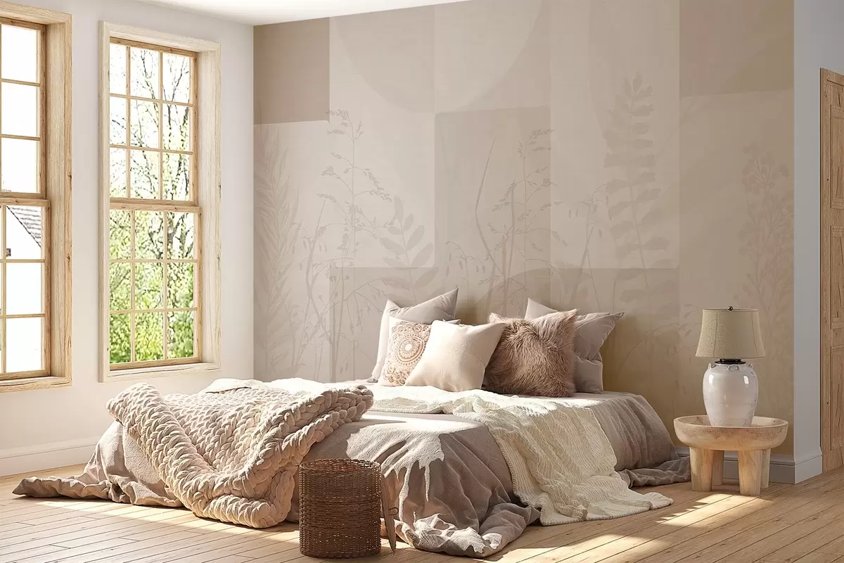 Valokuvatapetti Abstraktio kasveilla, geometria w04240