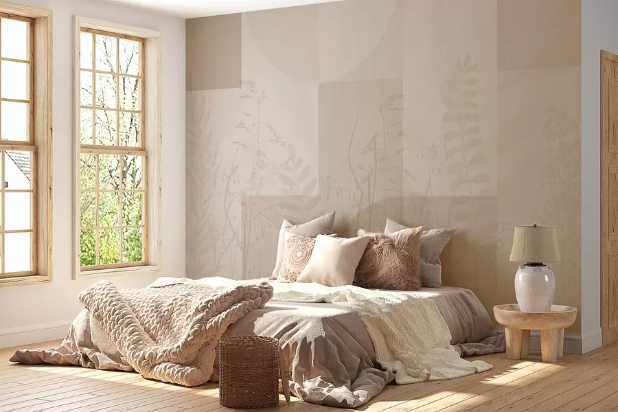 Valokuvatapetti Abstraktio kasveilla, geometria w04240