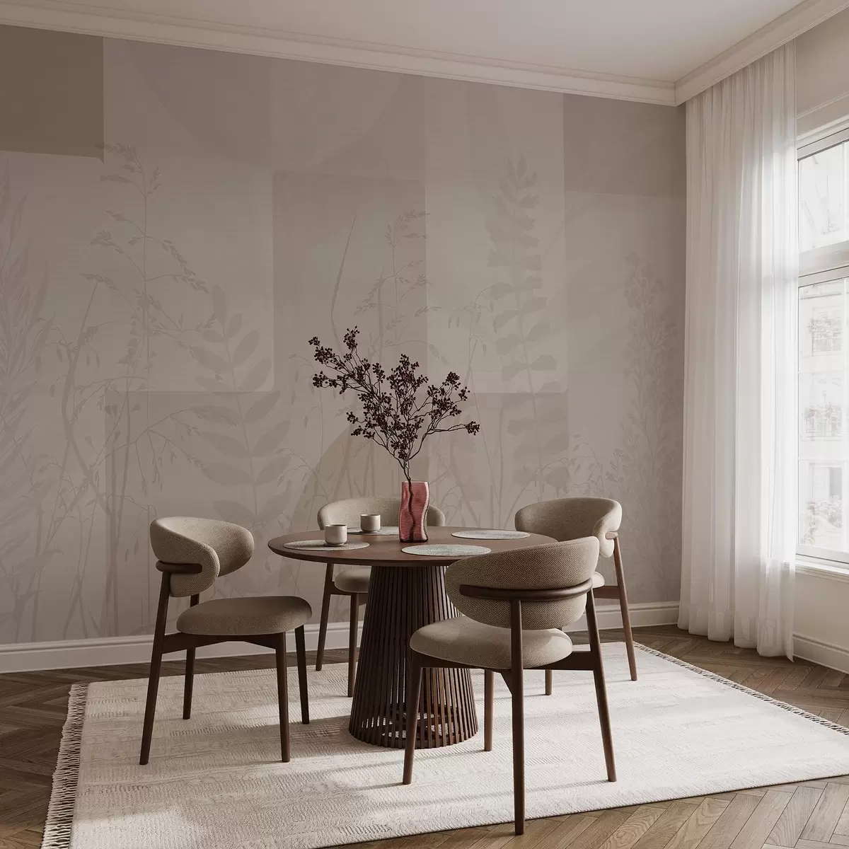 Valokuvatapetti Abstraktio kasveilla, geometria w04240