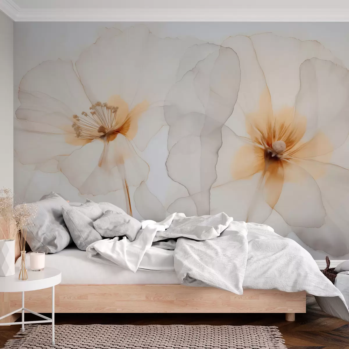 Valokuvatapetti Kukat jäljitelmä vesivärin w04235