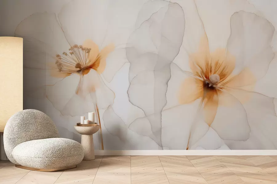 Valokuvatapetti Kukat jäljitelmä vesivärin w04235