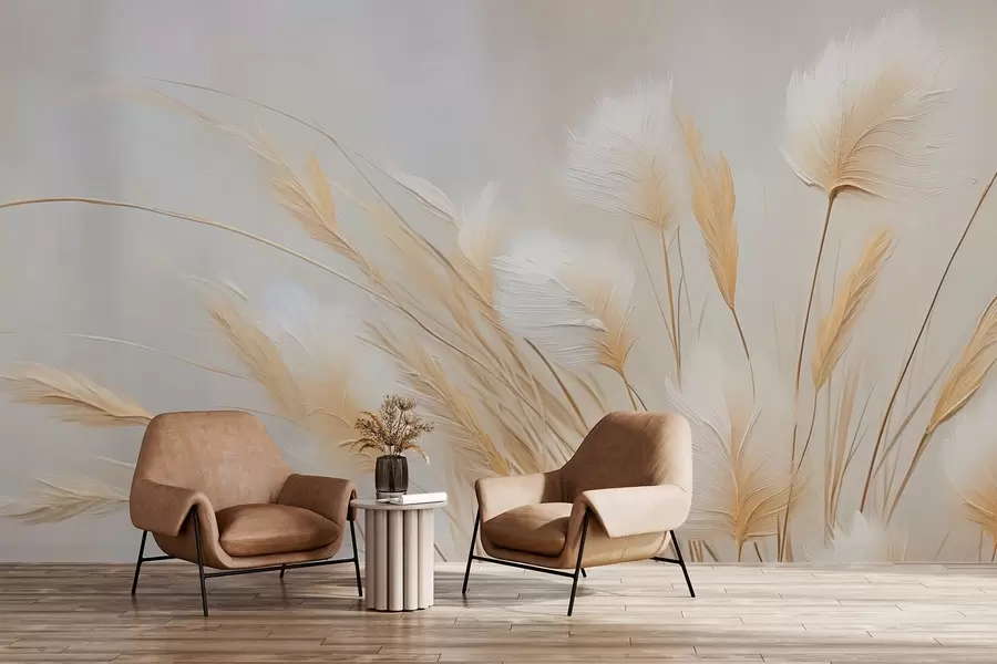 Valokuvatapetti Pampas piikkien jäljitelmä maalaus w04266