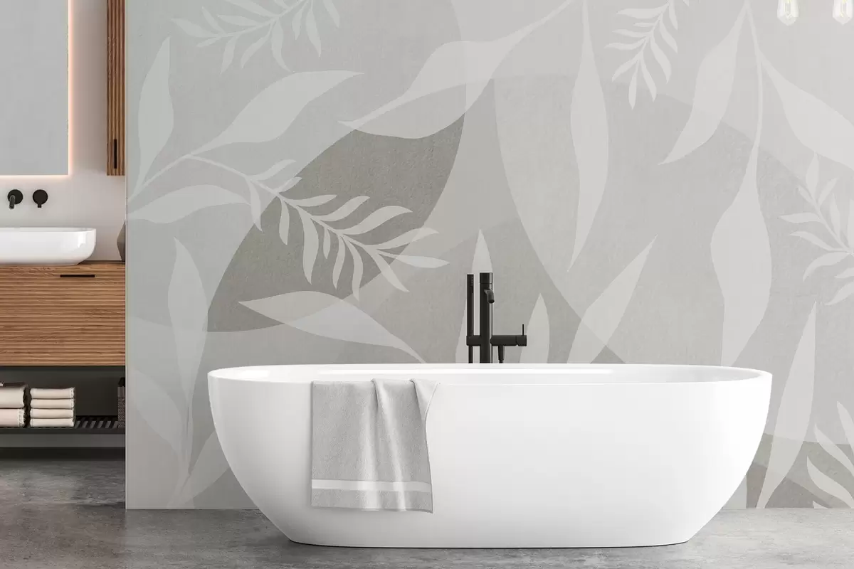 Valokuvatapetti Siluetteja oksia vastaan taustalla abstrakti ympyröitä w04270