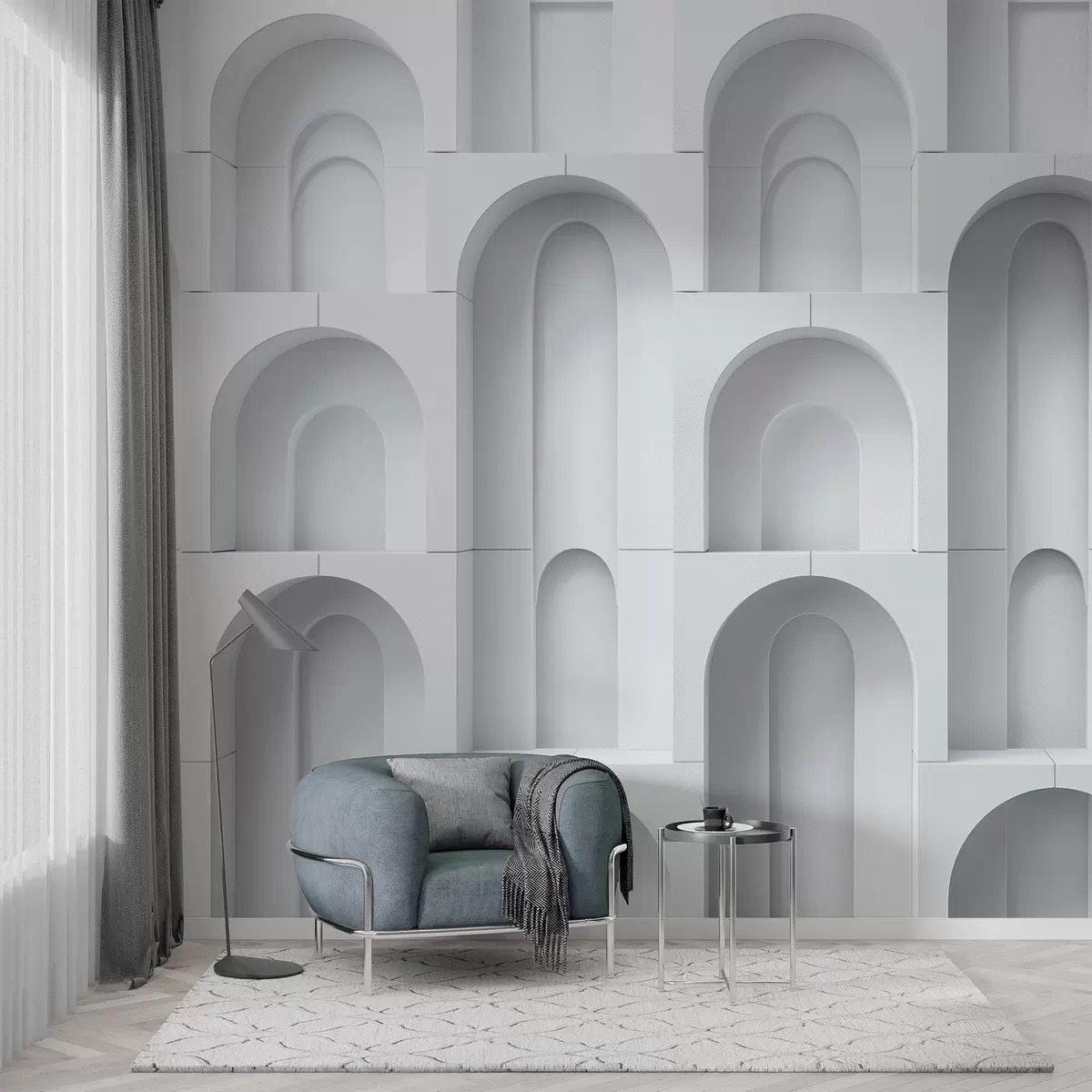 Valokuvatapetti volumetriset kaaret w04282