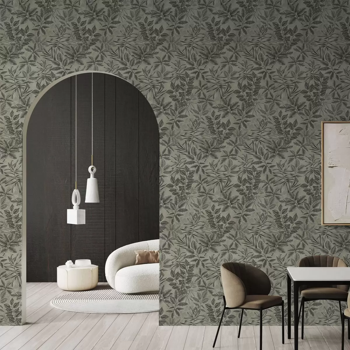 Taustakuva Harmaa trooppinen lehdet eri muotoja vintage taustalla a00297