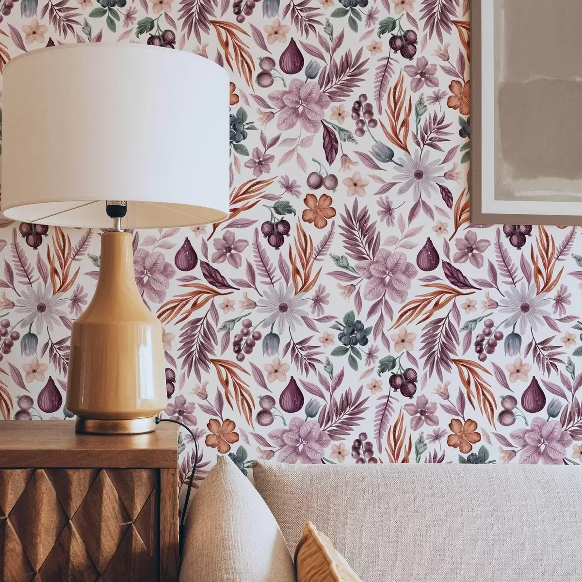 Taustakuva Kirkkaita marjoja, kukkia ja lehtiä vesivärityyliin a00298