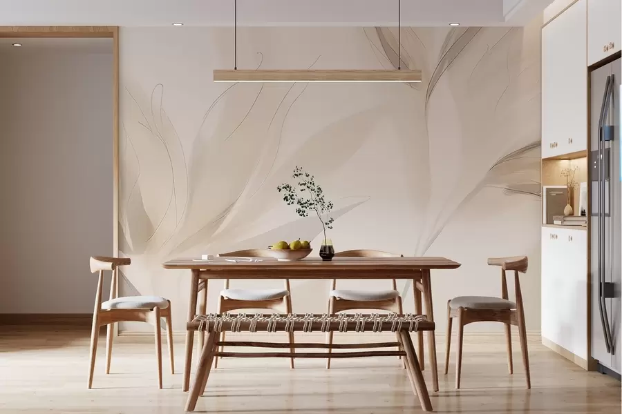 Valokuvatapetti Kevyt abstrakti lehdet w04243