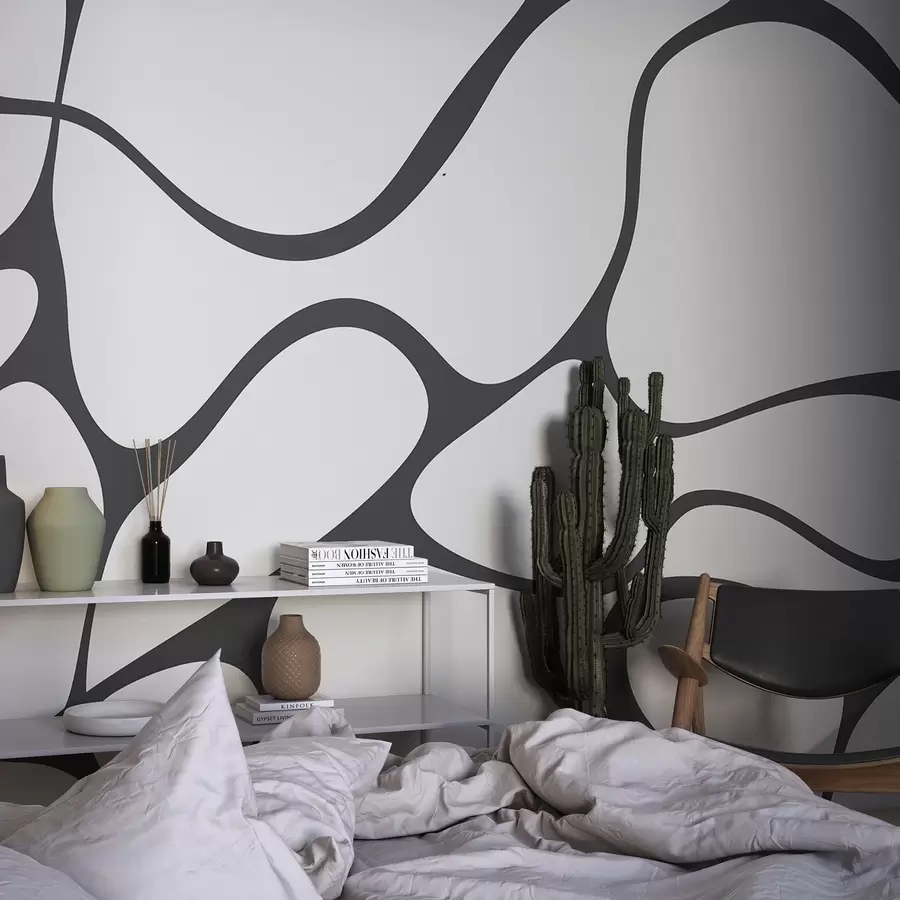 Valokuvatapetti Abstrakti kuvio kaarevilla viivoilla w04274