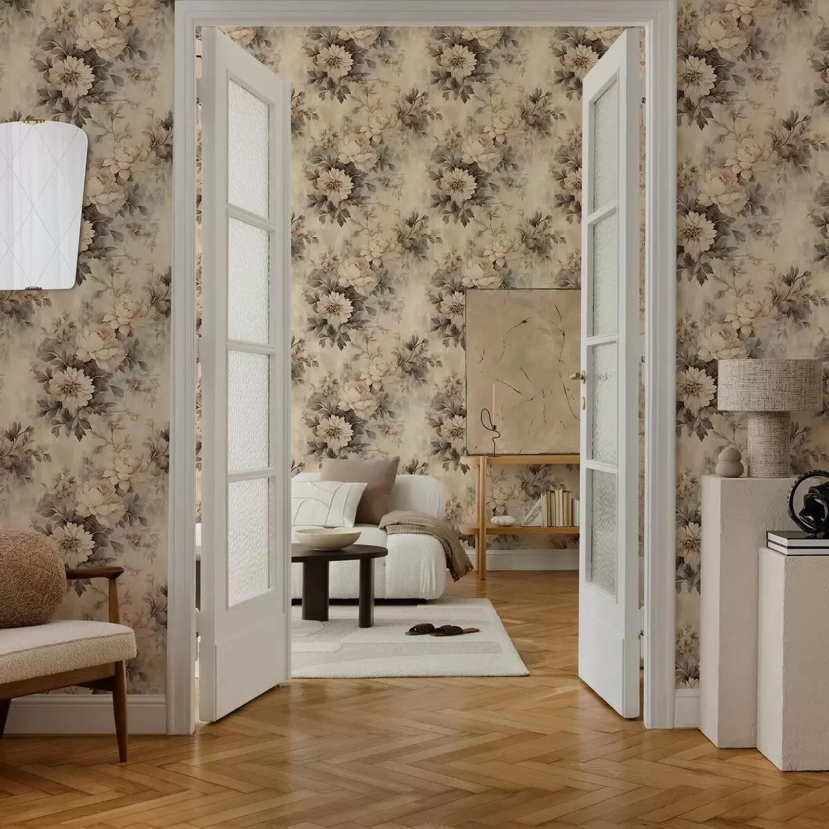 Taustakuva Vintage akvarelli kukkia