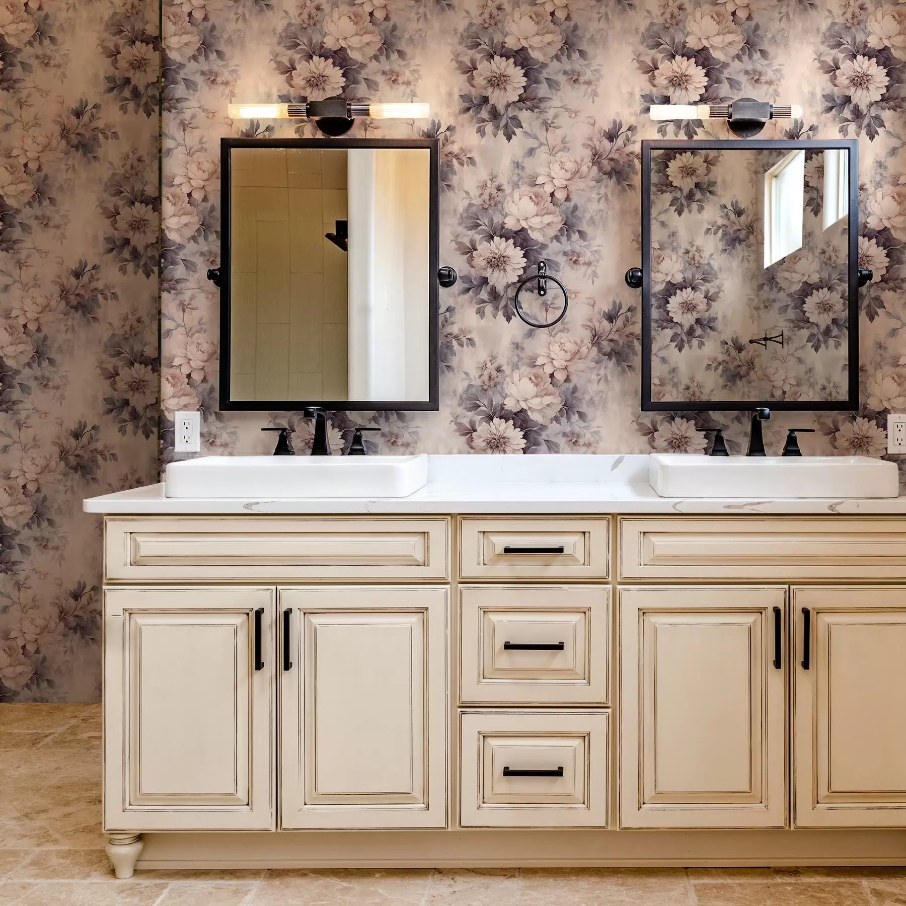 Valokuvatapetti Vintage akvarelli kukkia