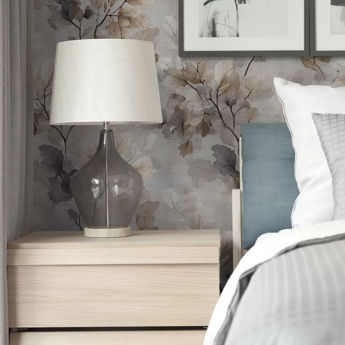 Taustakuva Neutraali akvarelli oksat kuvio a00422