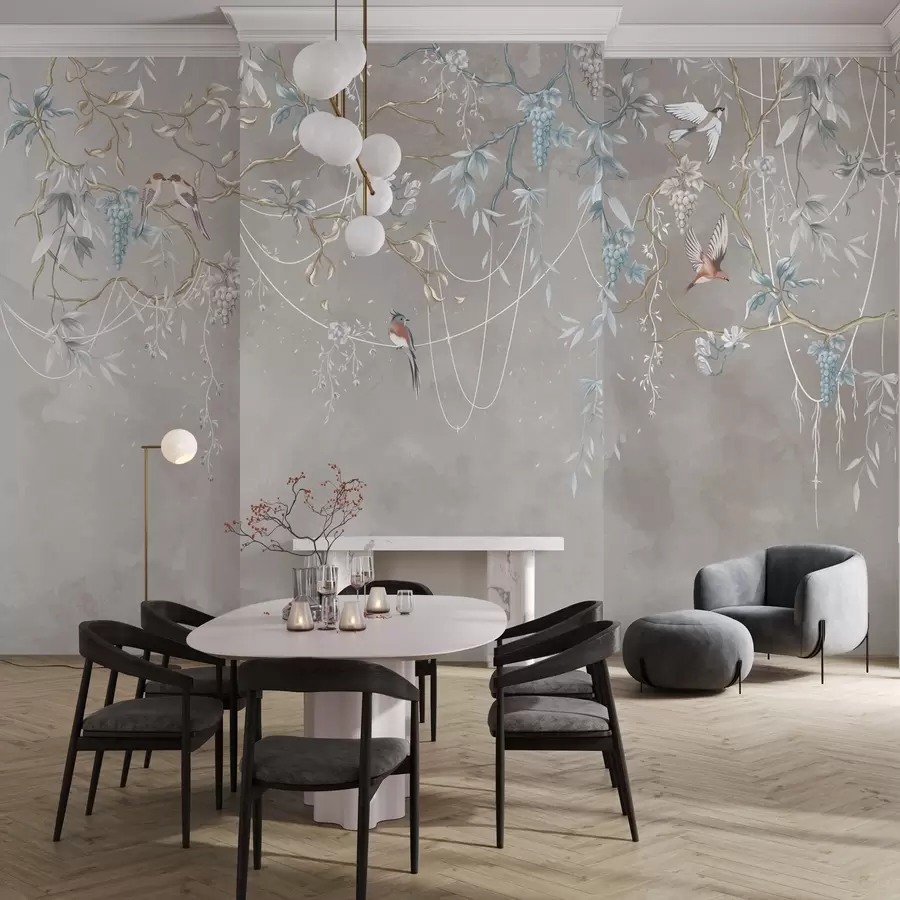 Valokuvatapetti Sama aihe, mutta sinisillä viinirypäleillä w04302v1