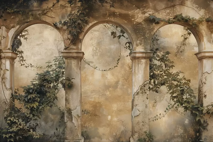 Valokuvatapetti sävytetty retro kaaret muratti w04304