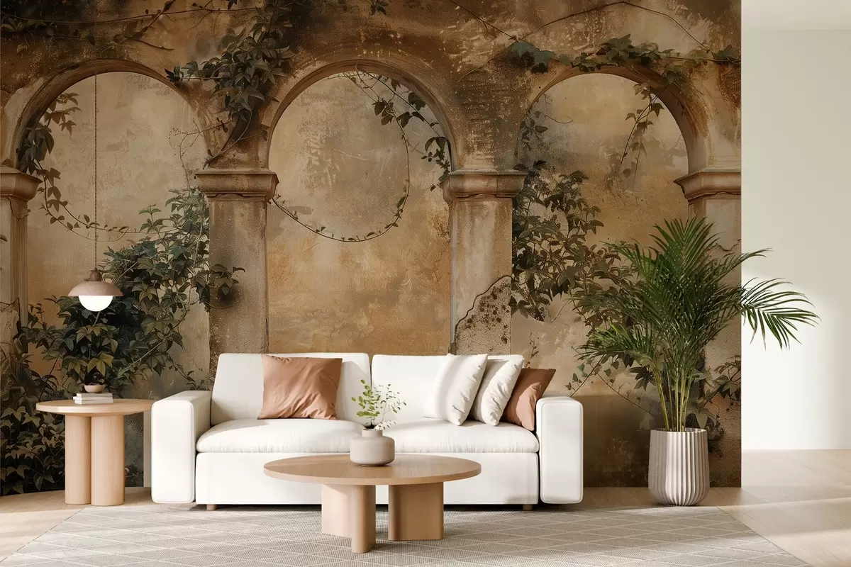 Valokuvatapetti sävytetty retro kaaret muratti w04304