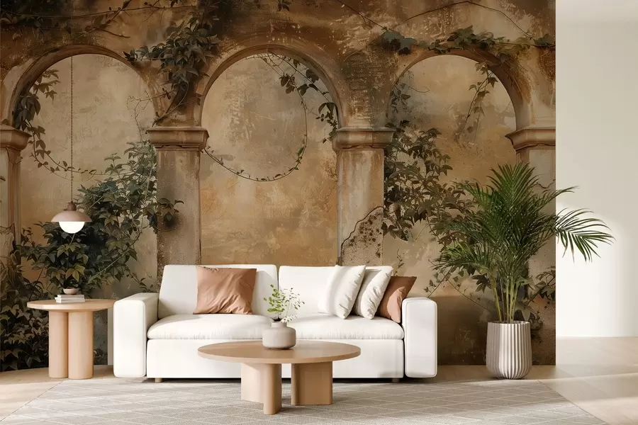 Valokuvatapetti sävytetty retro kaaret muratti w04304