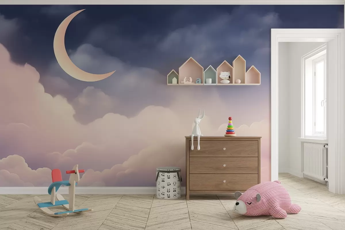 Valokuvatapetti Pilvet ja kuu w04330