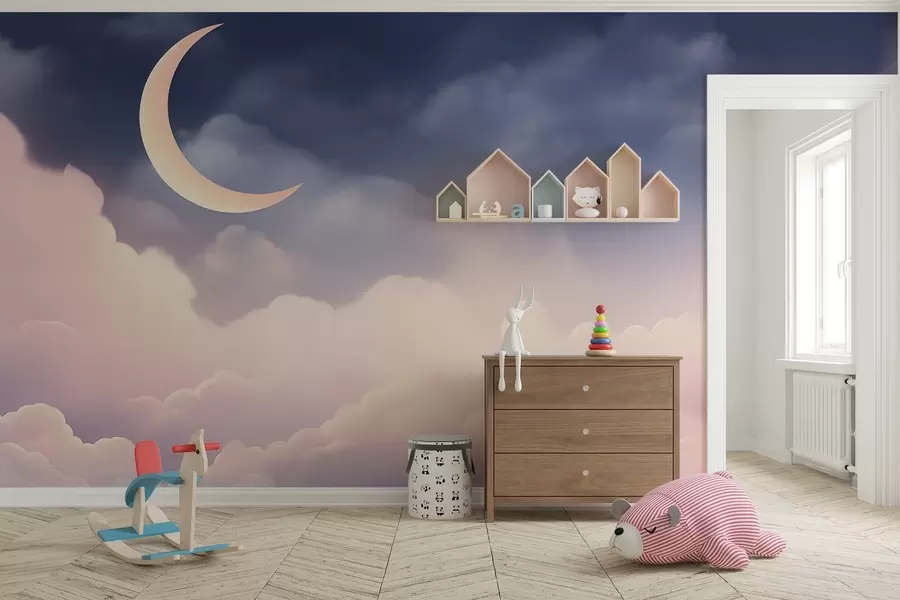 Valokuvatapetti Pilvet ja kuu w04330