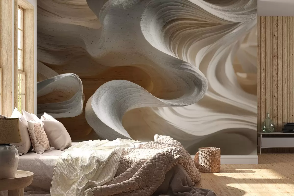 Valokuvatapetti Puisten aaltojen jäljitelmä w04316