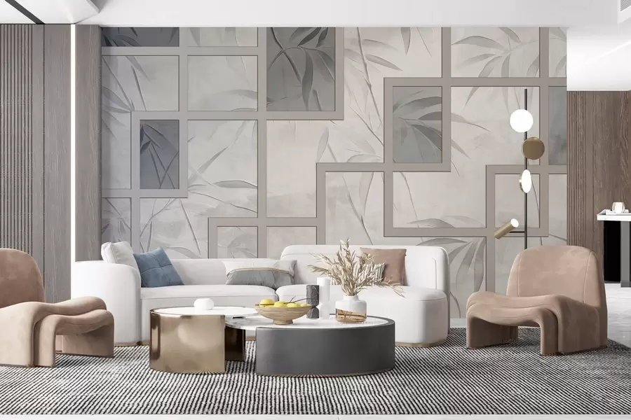 Valokuvatapetti Bambu ja geometria w04319