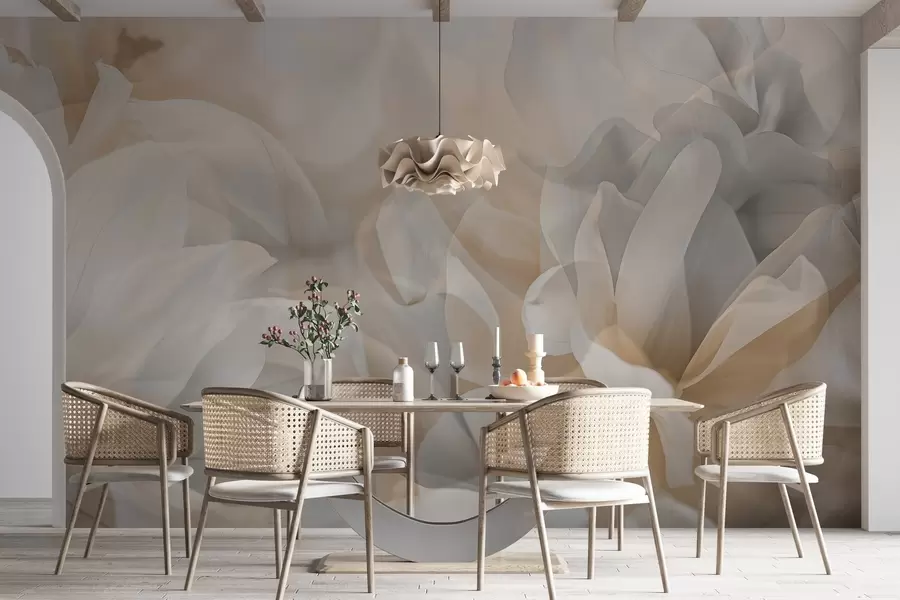 Valokuvatapetti Puoliksi läpinäkyvät kukat w04320