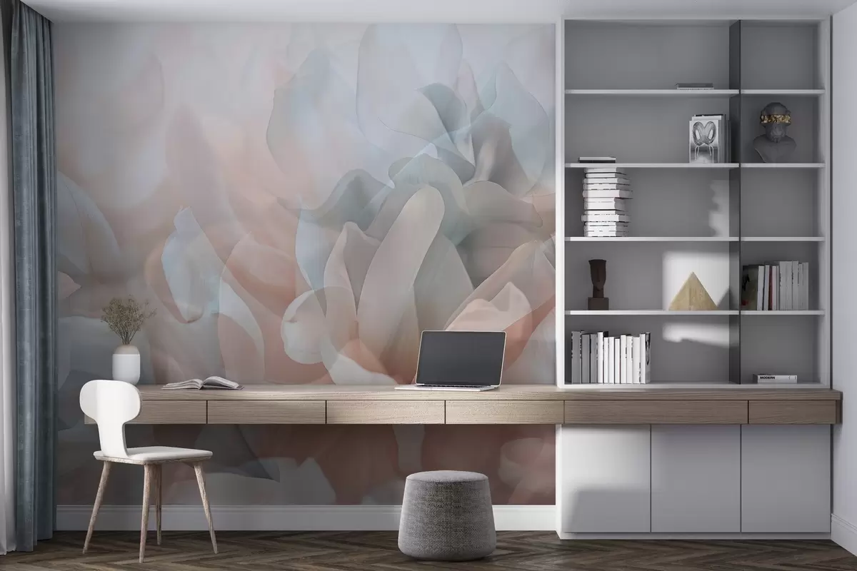 Valokuvatapetti Puoliksi läpinäkyvät kukat w04320v1