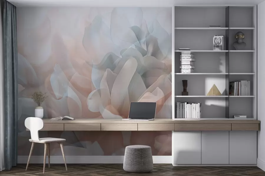 Valokuvatapetti Puoliksi läpinäkyvät kukat w04320v1