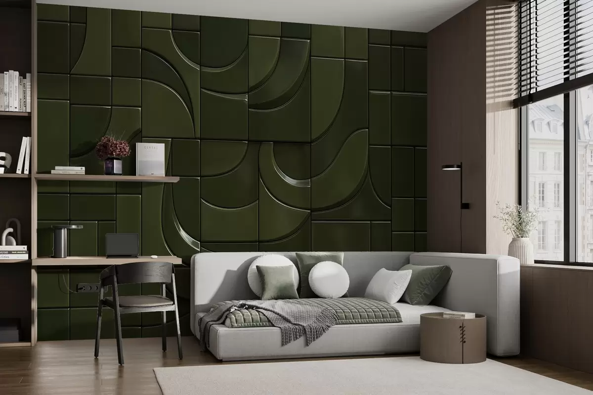 Valokuvatapetti Kiiltävien paneelien jäljitelmä w04325