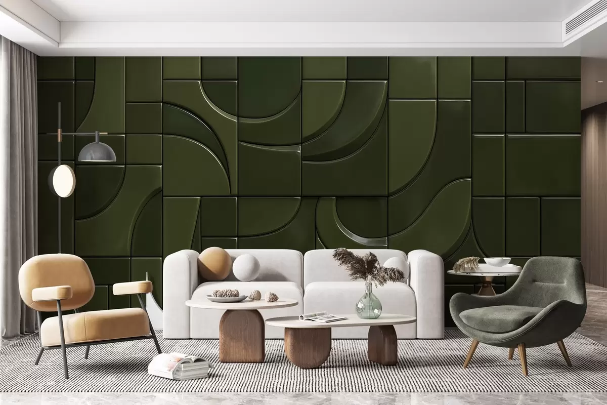 Valokuvatapetti Kiiltävien paneelien jäljitelmä w04325