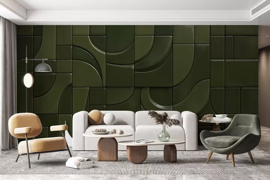 Valokuvatapetti Kiiltävien paneelien jäljitelmä w04325