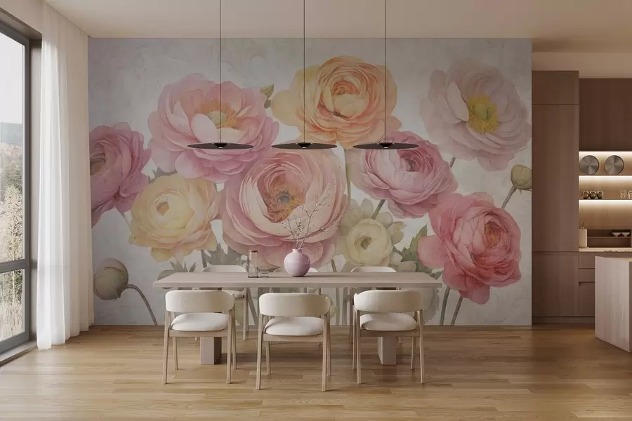 Valokuvatapetti Vintage kimppu ranunculus w04326