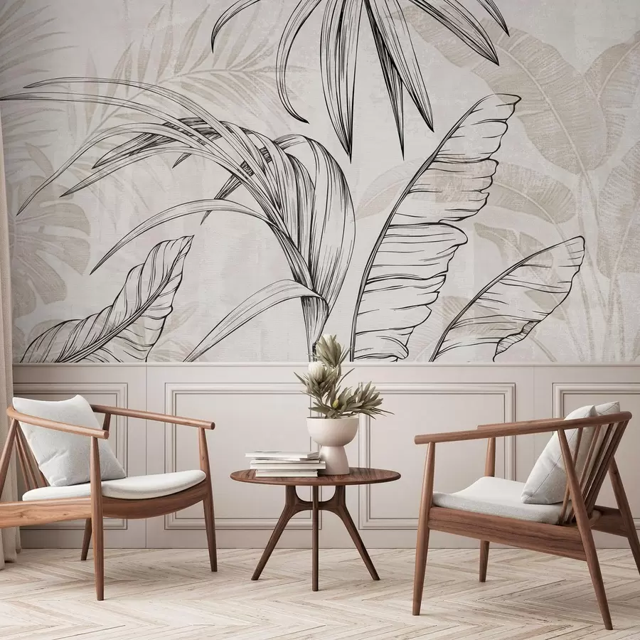 Valokuvatapetti Lehdet taustalla jäljitelmä sumeus ja tekstuuri w04362