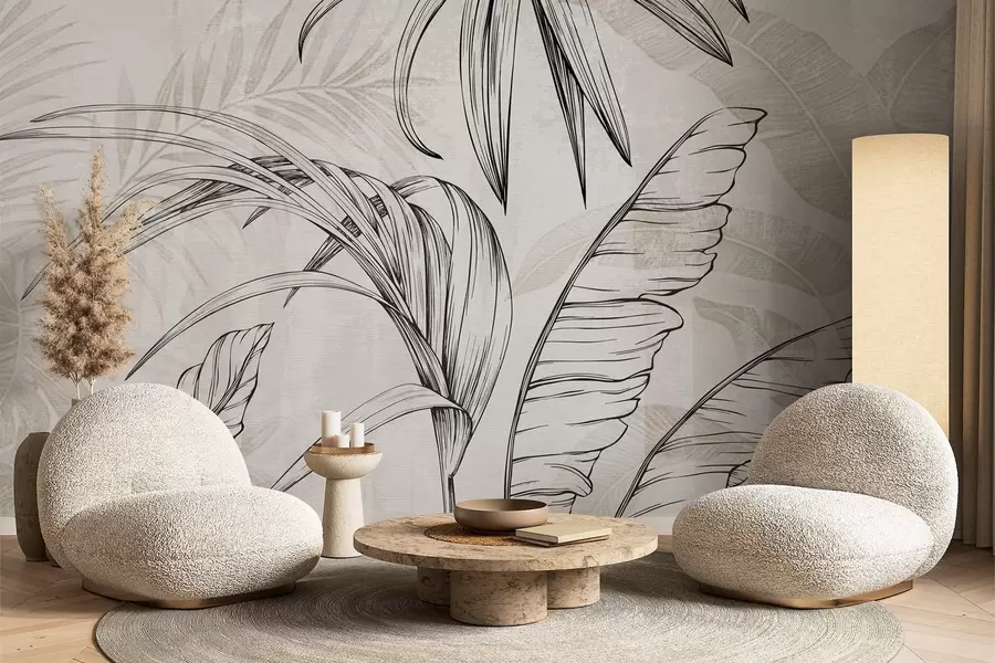 Valokuvatapetti Lehdet taustalla jäljitelmä sumeus ja tekstuuri w04362