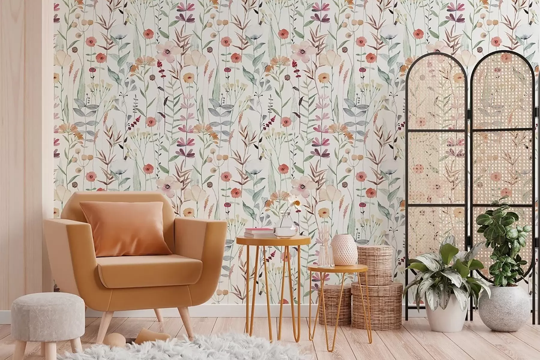 Valokuvatapetti Villikukat Boho-tyyliin u71737