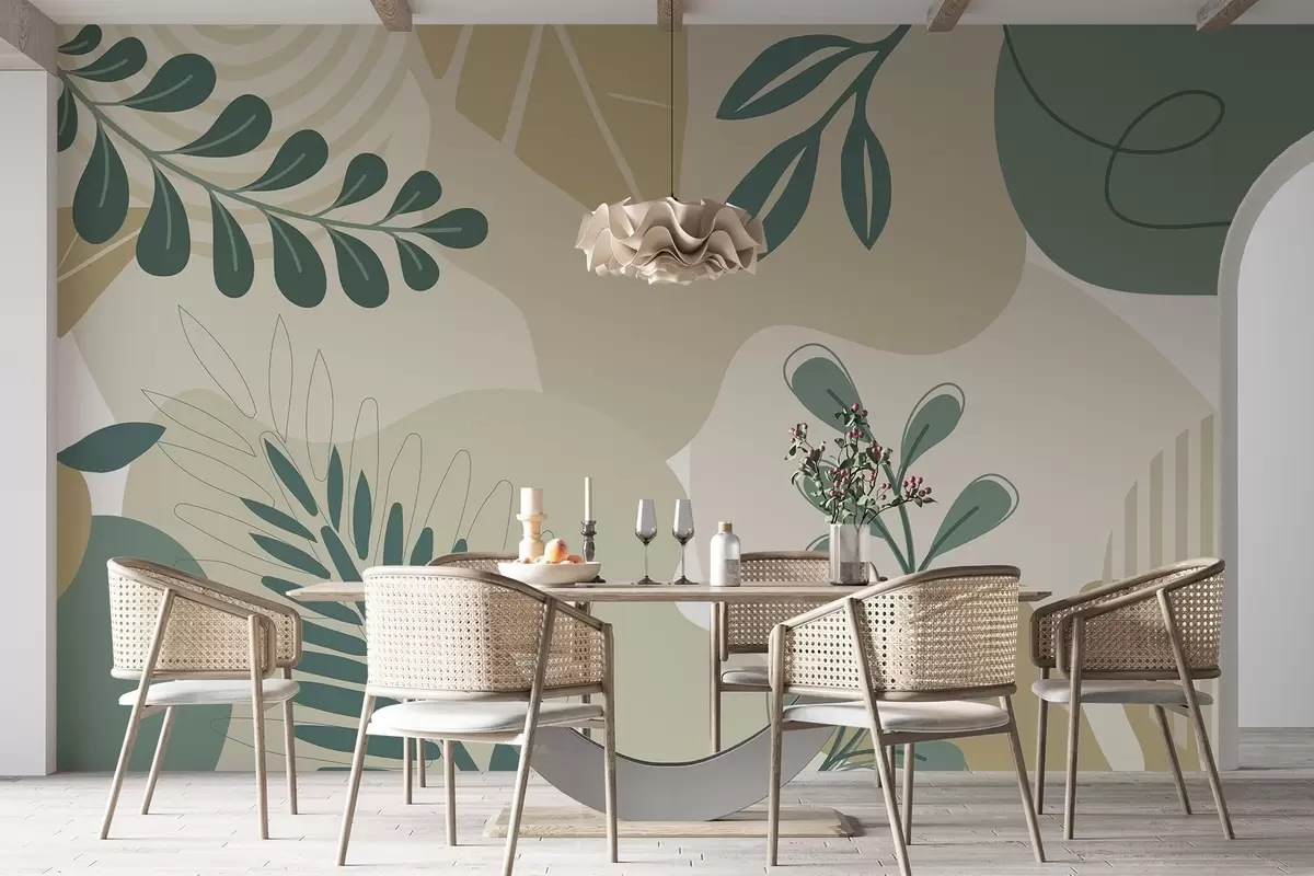 Valokuvatapetti Abstraktio, lehdet w04366v2