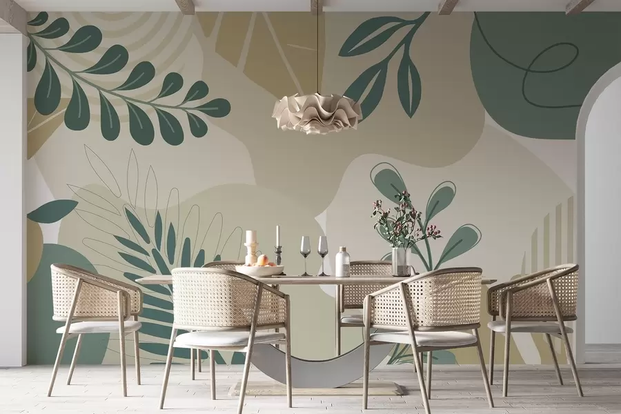 Valokuvatapetti Abstraktio, lehdet w04366v2