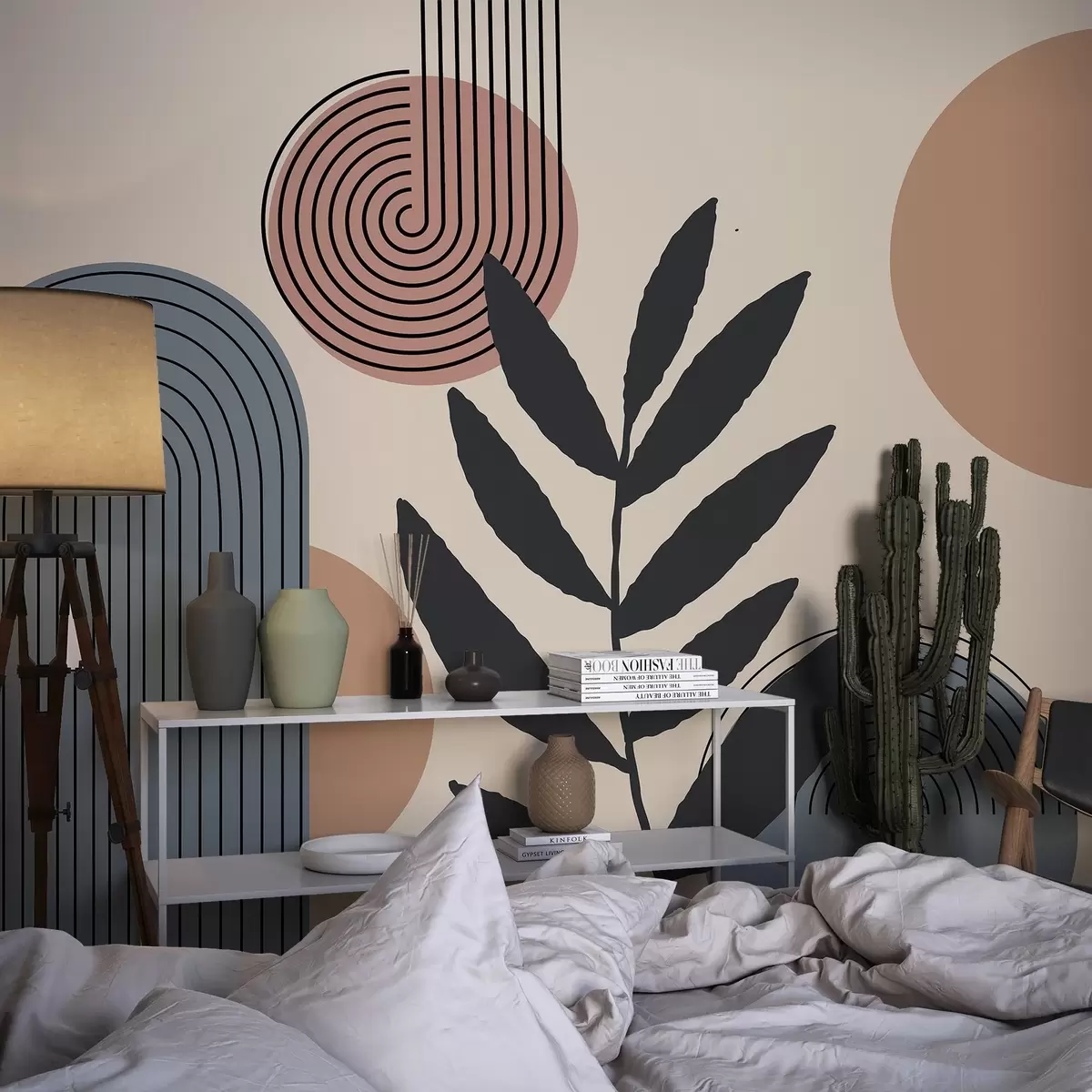 Valokuvatapetti Geometriset lehdet w04385