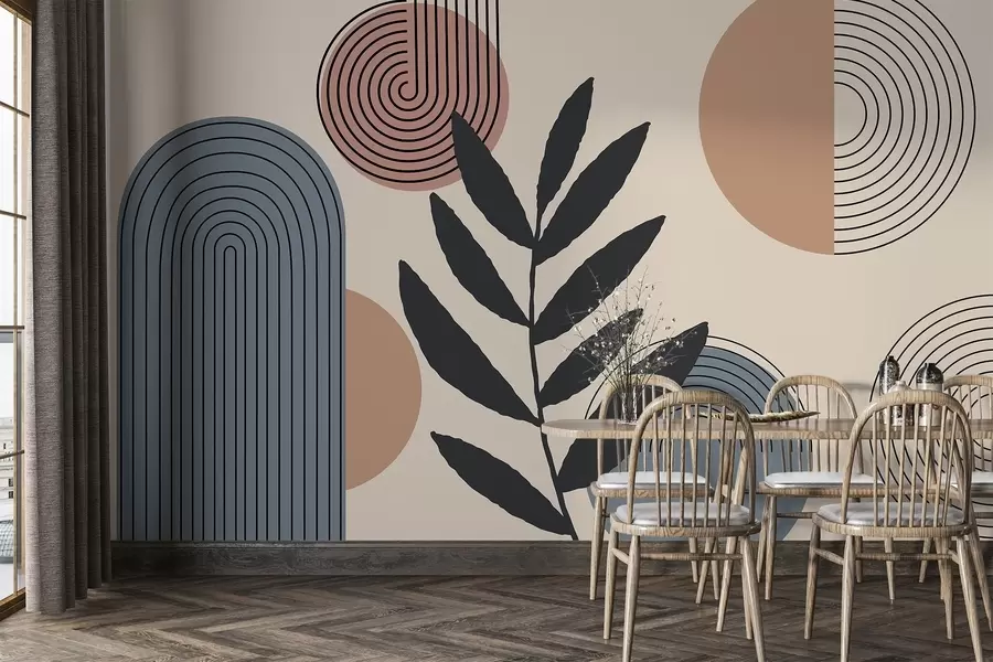 Valokuvatapetti Geometriset lehdet w04385