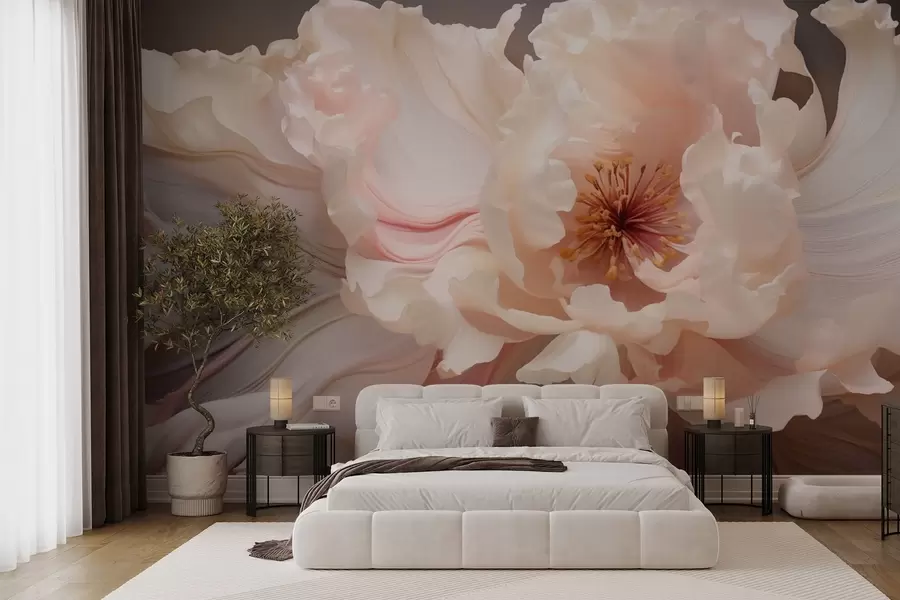 Valokuvatapetti Abstrakti kukka pehmeissä pastellisävyissä w04346