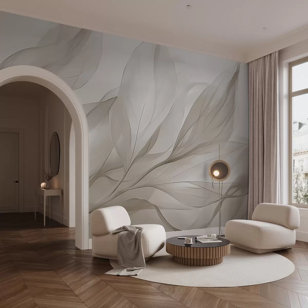 Valokuvatapetti Läpinäkyvät lehdet w04376v2