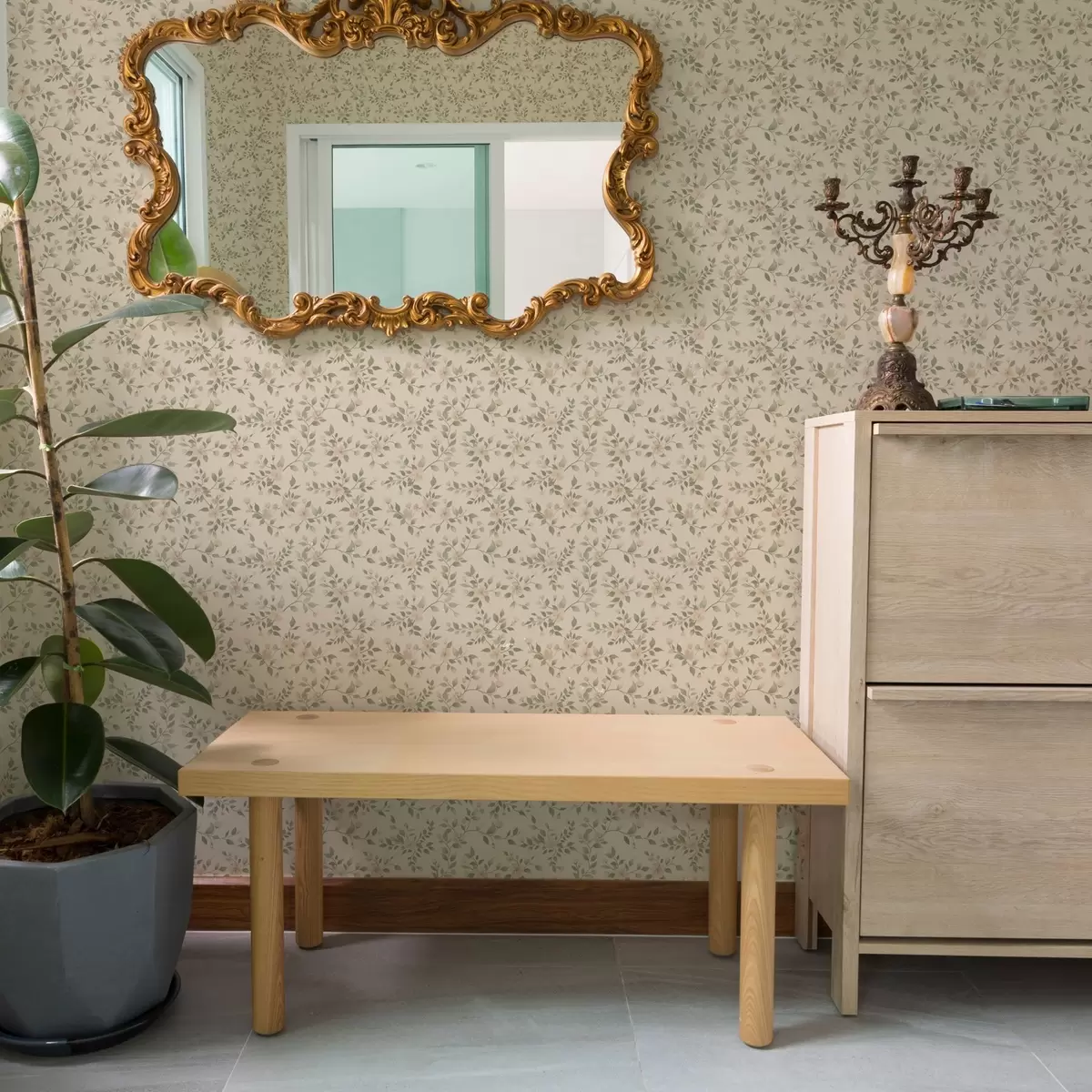 Taustakuva Herkkä pastelli kukka oksat beige tausta a00390